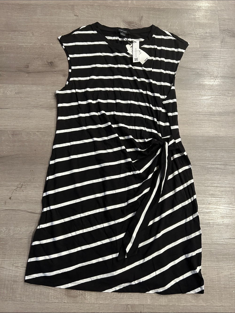 SANCTUARY | Stripe Side Tie Organic Cotton Blend T-Shirt Dress